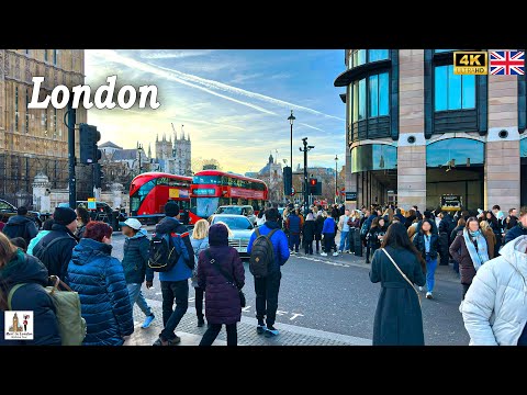 Central London Walking Tour | Historic Landmarks & Vibrant Street Scenes 4K