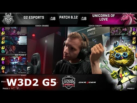 G2 eSports vs Unicorns of Love | Week 3 Day 2 S8 EU LCS Summer 2018 | G2 vs UOL W3D2