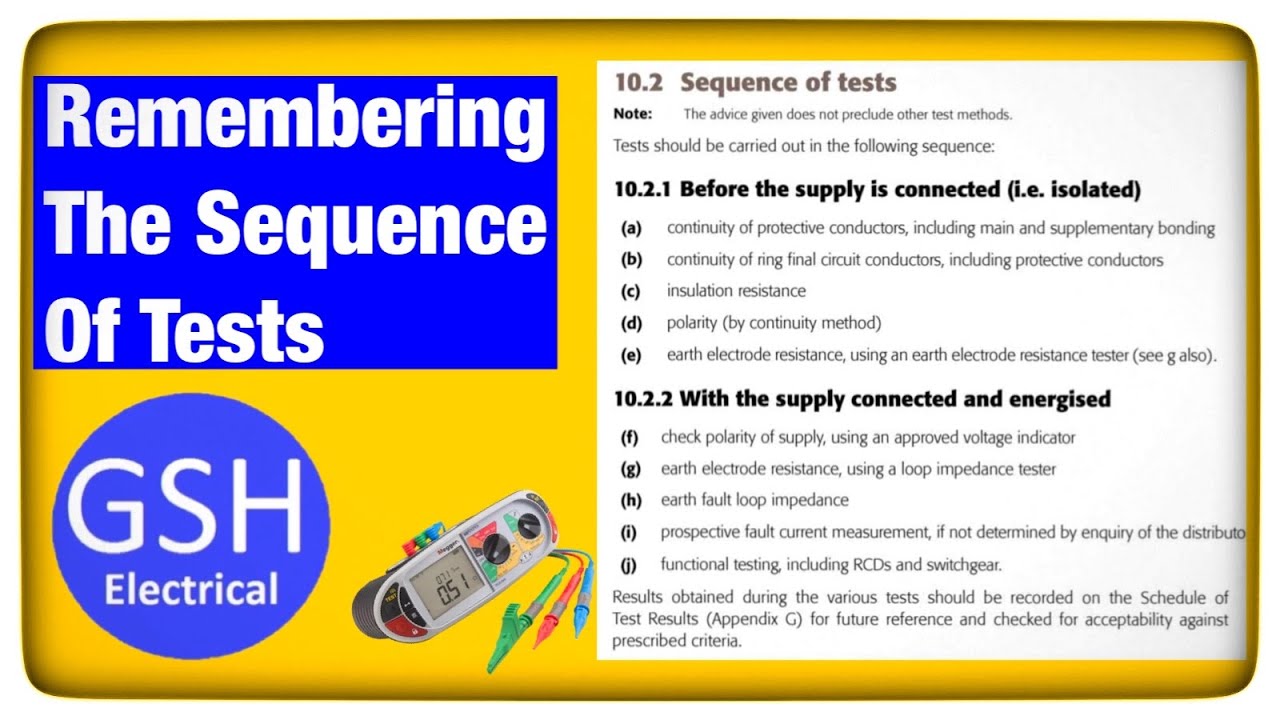 What is the Sequence of Tests According to BS 7671 🤔 - This Trick Will Help you Remember