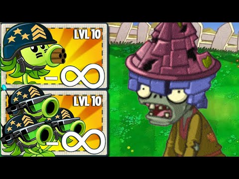 PvZ 2 POWER UP Infinite !!! 1 Plant level max vs 100 Castlehead Zombies - Who will win?