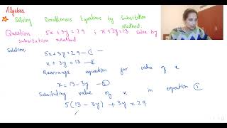 How to solve simultaneous equation by using substitution method.#igcsemath #olevelmaths #ibmath