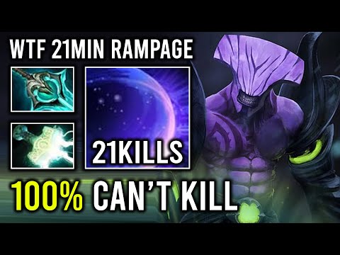 WTF 21Min Rampage 100% Unkillable Perfect Chronosphere Hard Carry Faceless Void Dota 2