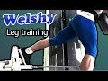 Bodybuilder leg day training - featuring leggings