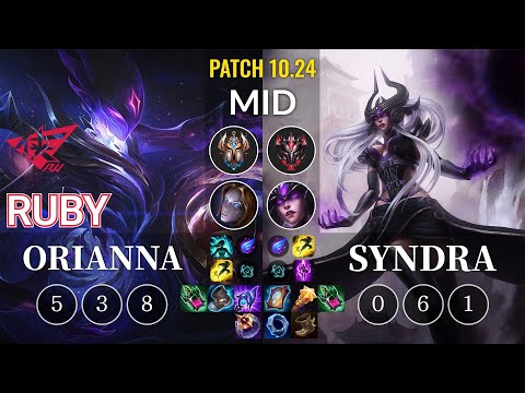 RW Ruby Orianna vs Syndra Mid - KR Patch 10.24