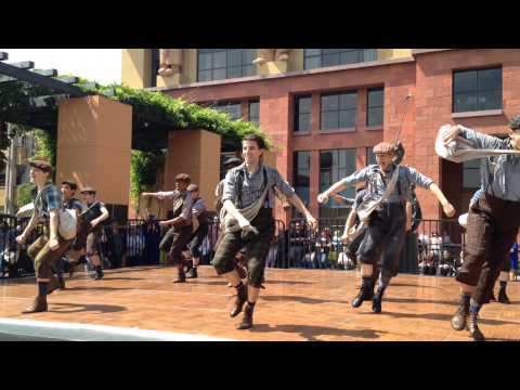 Cast of NEWSIES performed at the Walt Disney Studio lot