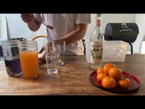 Healthy drink at home | Fresh ginger, orange butterfly pea tea