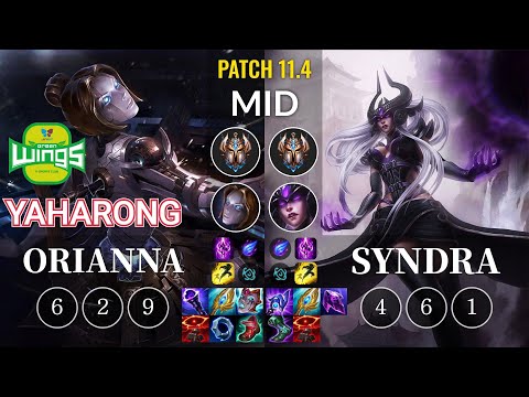 JAG Yaharong Orianna vs Syndra Mid - KR Patch 11.4