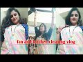 Saree Vlog Fan And Kitchen Cleaning Vlog