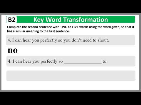 Lesson 18 Key Word Transformation