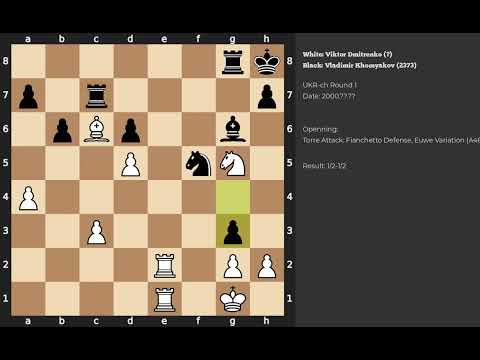 Viktor Dmitrenko - Vladimir Khomyakov | Torre Attack: Fianchetto Defense, Euwe Variation | 2000