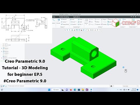 Creo Parametric 9.0 Tutorial - 3D Modeling for beginner EP.5