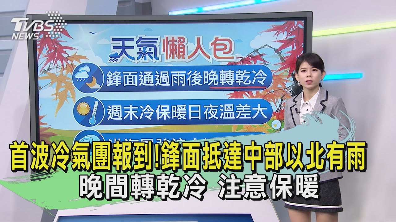 首波冷氣團報到!鋒面抵達中部以北有雨 晚轉乾冷注意保暖
