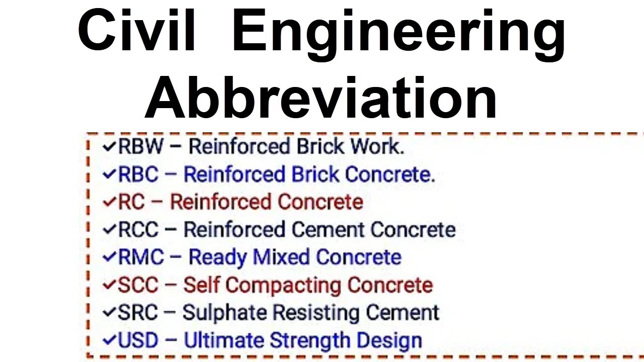 Civil Engineering Most Common Abbreviation
