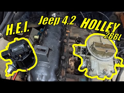 CJ7 SIMPLIFIED!! Holley 2 Barrel and HEI Distributor Install on my AMC / Jeep 4.2 258