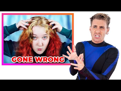 Hairdresser Reacts To DIY Red To Blond Hair Color...