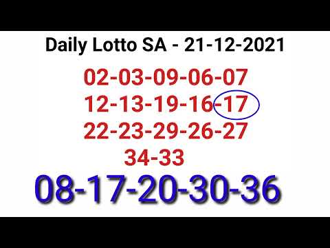Daily lotto SA, 22-12-2021, South Africa daily lottery, make money online at home,