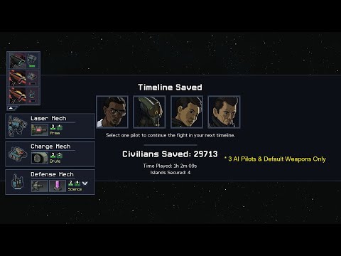 [Into The Breach] Zenith Guard - 3 AI pilots & Default Weapons Only (Hard 4)