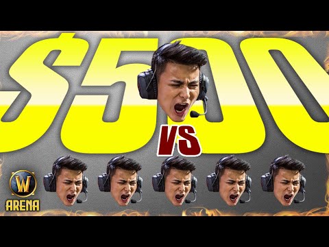 Can I Win a 1v5 for $500?! | Pikaboo WoW Arena