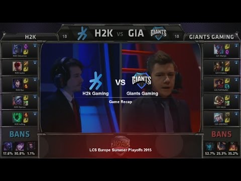LCS EU Summer Playoffs 2015 - H2k vs Giants - Game 1 Recap