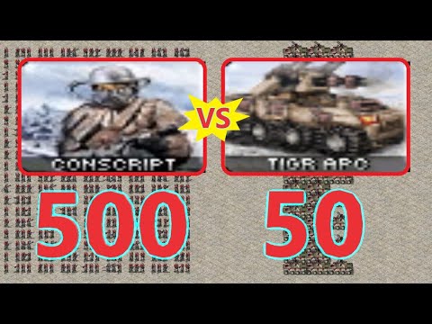 Conscripts vs Tigr Apc - Same Cost - Red Alert 2 MO