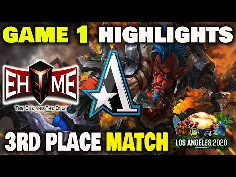 EHOME VS ASTER GAME 1 ESL One Los Angeles 2020 China Closed Qualifier 3rd Place