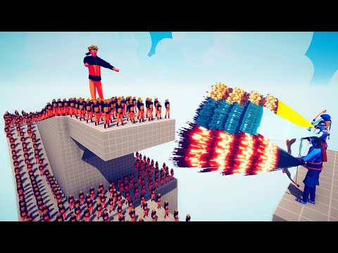 100x NARUTO ARMY+ GIANT vs 3x EVERY GOD - Totally Accurate Battle Simulator TABS