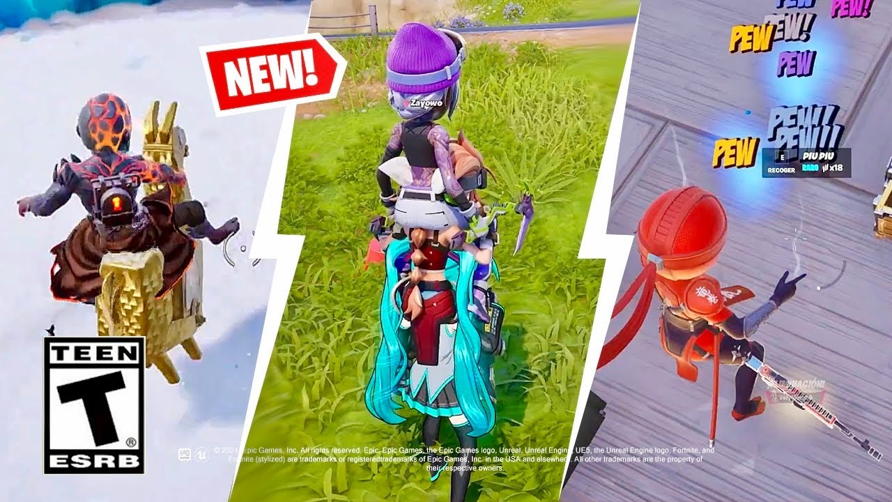 FORTNITE APRIL FOOLS UPDATE | Big Heads, Lama Riding, Player Stacking, Pew Pew & More - YouTube