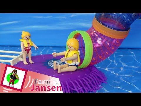 Playmobil film "Mega Trampoline in the Water Park" Story for children by the Jansen family