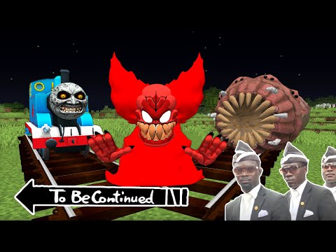 Thomas MOON.EXE vs FNF TRICKY PHASE 3 vs WORM in MINECRAFT - Coffin Meme Scary Moon THE TANK ENGINE