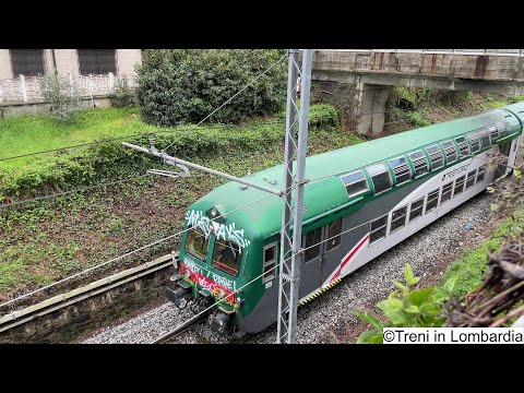 Trenord Regionale Bergamo - Milano Porta Garibaldi. Carrozze Casaralta. #4k