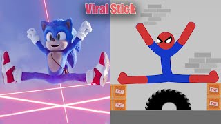 Sonic vs Stickman | Stickman Dismounting Funny Moments #142 Фото 1