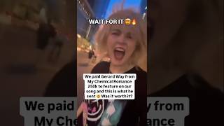 We paid Gerard Way from My Chemical Romance 250k to feature on our song and this is what he sent 🤯