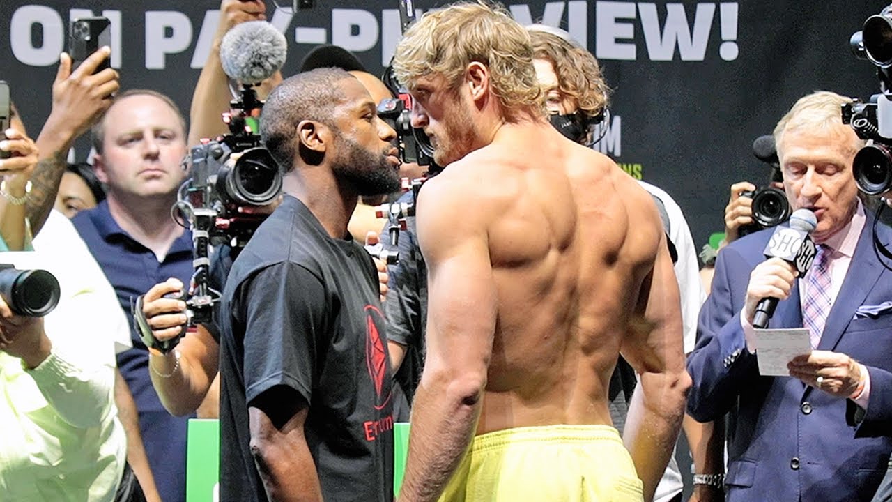 FLOYD MAYWEATHER VS LOGAN PAUL - FULL WEIGH IN AND FACE OFF VIDEO