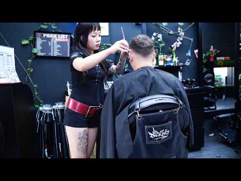 Dickies Barbershop | Where a Skilled 18yo Vietnamese Lady Barber Gives Perfect Cut & Shave