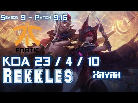 FNC Rekkles XAYAH vs LUCIAN ADC - Patch 9.16 EUW Ranked
