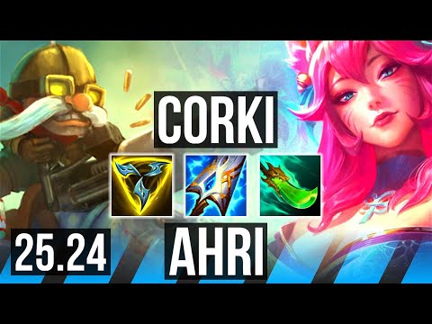 CORKI vs AHRI (MID) | Good KDA: 11/1/8 | EUNE Grandmaster | 25.24