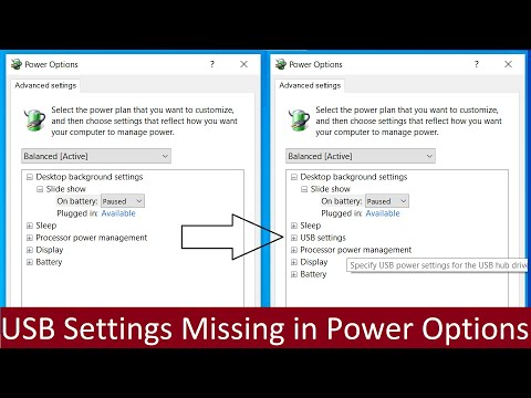 USB Settings Missing from Advanced Power Settings under Power Options in Windows 10 & 11 (FIX)