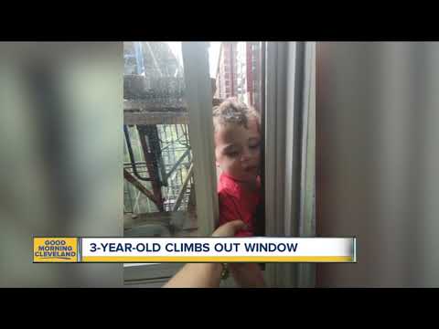 Toddler climbs out window on 7th floor