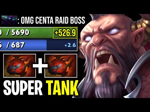 SUPER TANK..!! Hard Carry Centaur Mid 2x Heart 500+ HP Regen 7.26 | Dota 2