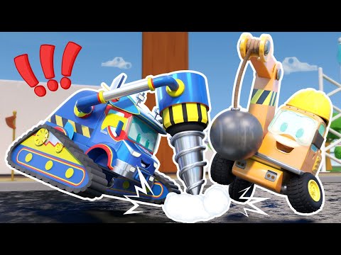 Super DRILL frees the stuck cars! | Construction trucks for kids | SuperTruck - Rescue | Cartoons