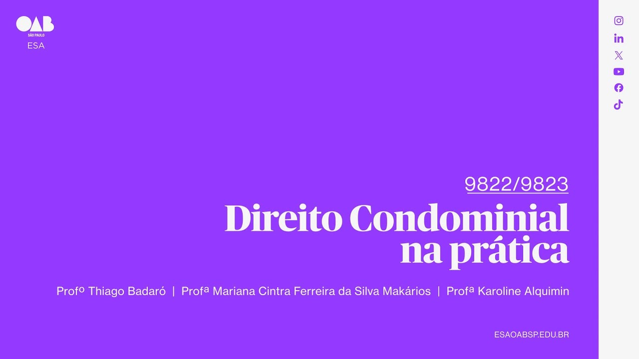 #01 | Direito condominial na prática