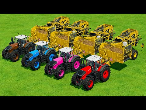 HARVESTING AND LOAD POTATOES WTIH FENDT TRACTORS - Farming Simulator 22