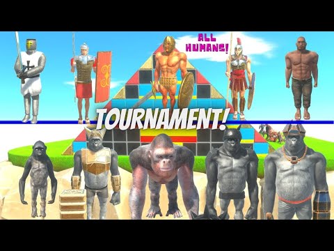 TOURNAMENT - PRIMATES VS ALL HUMANS  -  ANIMAL REVOLT BATTLE SIMULATOR