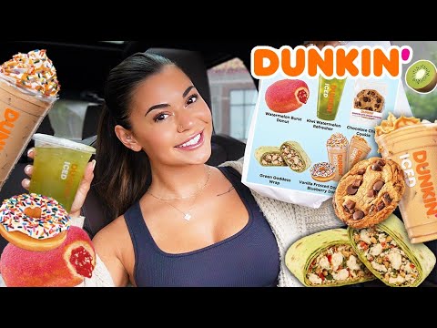 Dunkin's NEW 2024 SUMMER MENU Review!! (Watermelon Donut, Green Goddess Wrap, Blueberry Latte..)