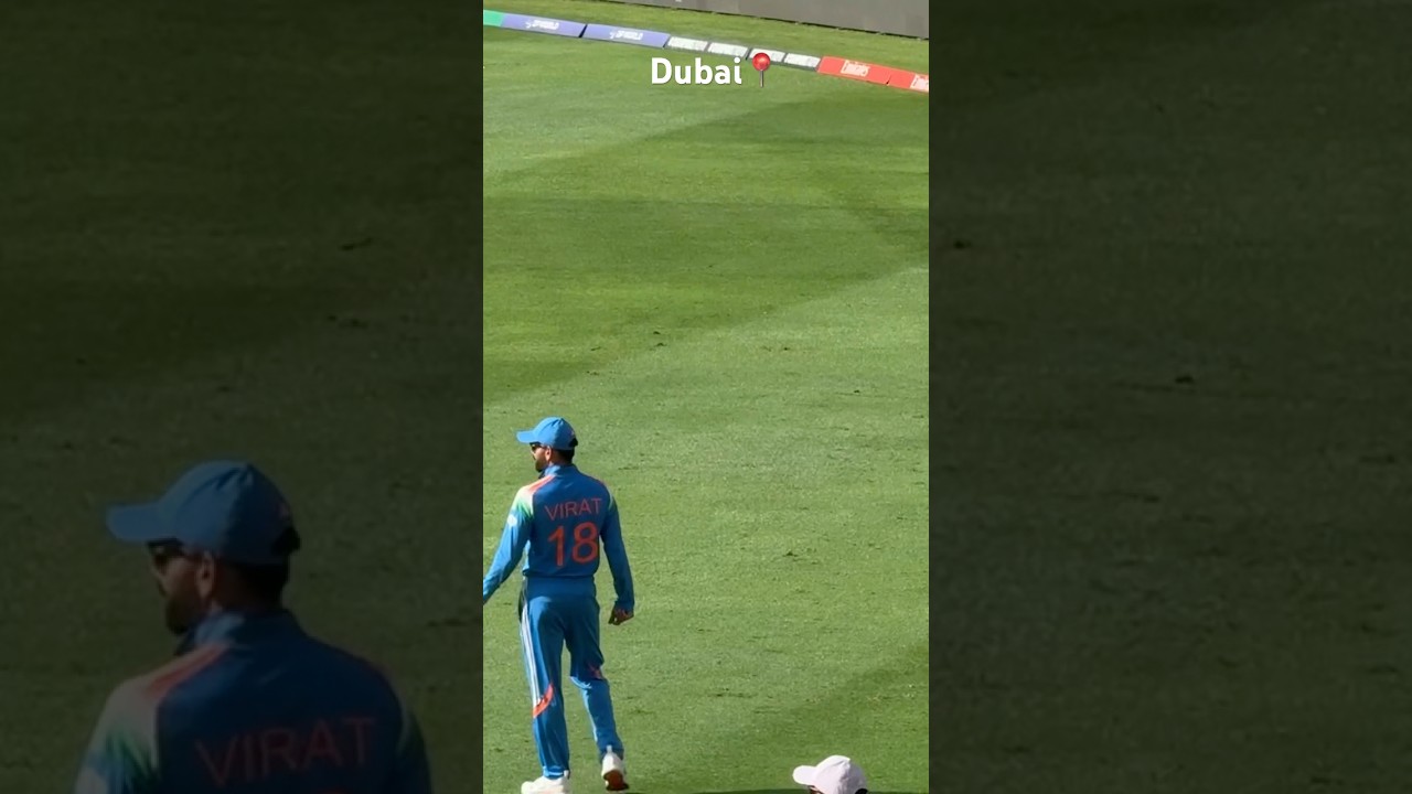 Kohli Kohli at Dubai Cricket stadium Champions trophy final match Virat Kohli Fans at Dubai