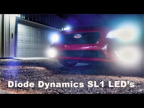 Diode Dynamics SL1 LED's on a 2017 WRX. Install, and quick look