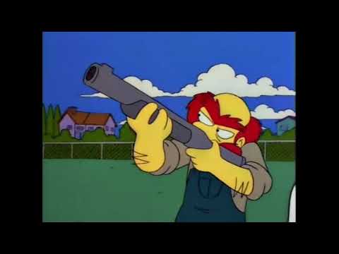 The Simpsons - Groundskeeper Willie shoots at fighter jets