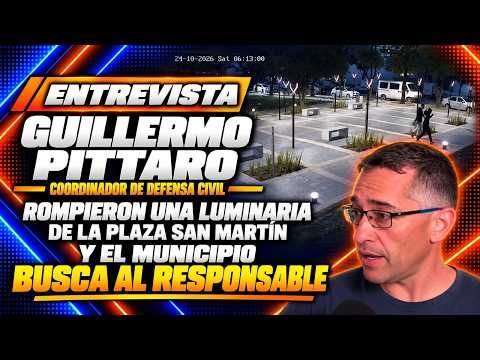 Guillermo Pittaro - Coordinador de Defensa Civil: Rompen Luminaria en la plaza San Martin