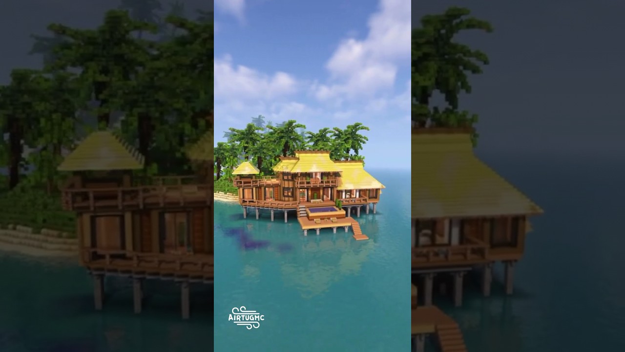 MINECRAFT BEACH HOUSE.... MINECRAFT HOUSE TUTORIAL...#best #trending #minecraft #amv #viral #shorts