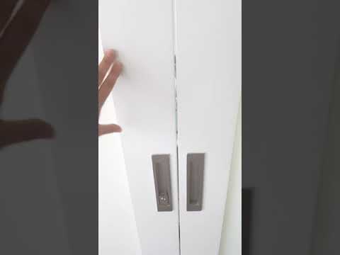 CCJH Invisible Door Locks Handle with Keys for Sliding Barn Wooden Door  180mm/7.1inches (Silver)